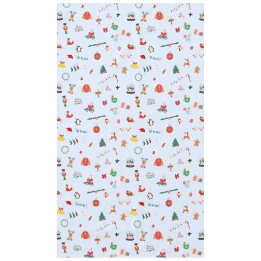 Pastel blue Christmas home decoration table テーブルクロス (正面)