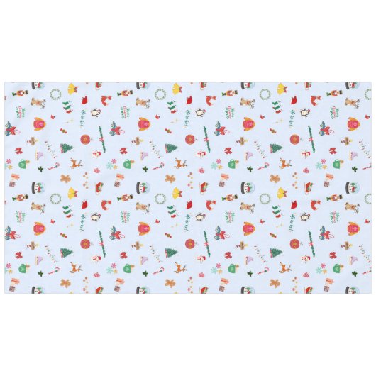 Pastel blue Christmas home decoration table テーブルクロス (正面(横))