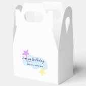 Pastel blue clouds stars purple happy birthday nam フェイバーボックス (見開き)