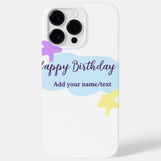 Pastel blue clouds stars purple happy birthday nam Case-Mate iPhone 14 pro maxケース