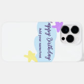 Pastel blue clouds stars purple happy birthday nam Case-Mate iPhoneケース (裏面 (横))