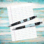 Pastel Blue Crayon Wrap Monogram Name ボールペン