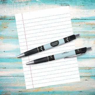 Pastel Blue Crayon Wrap Monogram Name ボールペン