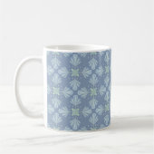 Pastel blue floral abstract repeat  コーヒーマグカップ (左)