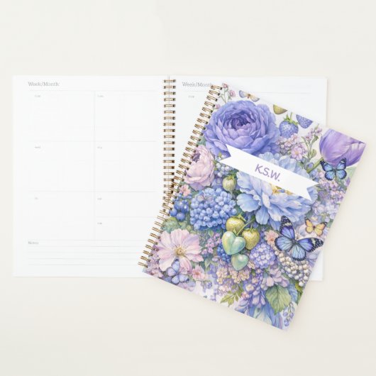 Pastel Blue Floral Butterfly Planner  プランナー手帳 (ディスプレー)