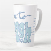 Pastel Blue Floral Chunky Text Slogan With Name カフェラテマグ (右アングル)