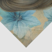 Pastel Blue Florals & Girl with Flower in Her Hair 薄葉紙 (詳細)