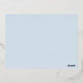 Pastel Blue Flower Baby Shower Invite 箔シーズンポストカード (裏面)