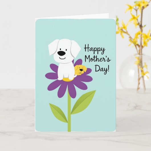 Pastel Blue Flower Petals Card カード (黄色い花)