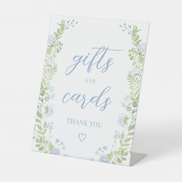 Pastel Blue Flower Wedding Gifts and Cards Sign 台座サイン