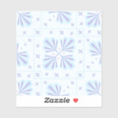 Pastel Blue Geometric Floral Repeat Pattern  シール (シート)