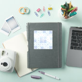 Pastel Blue Geometric Floral Repeat Pattern  シール (iPadカバー)