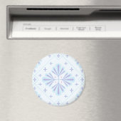 Pastel Blue Geometric Floral Repeat Pattern マグネット (インサイチュ (食洗機))