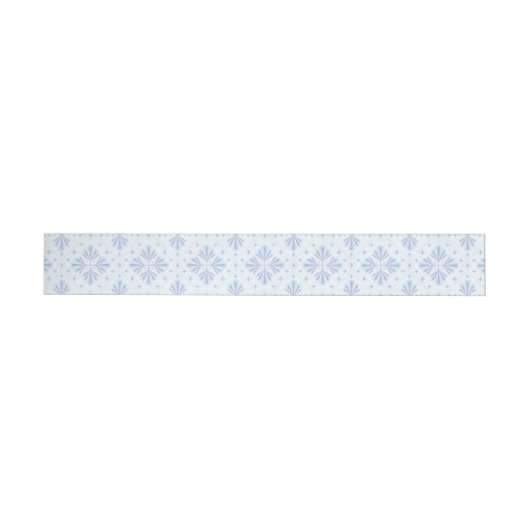Pastel Blue Geometric Floral Repeat Pattern  ラップアラウンドラベル (単一)