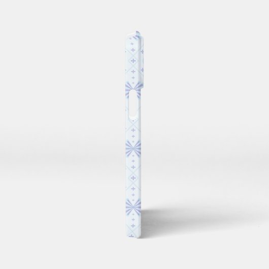 Pastel Blue Geometric Floral Repeat Pattern  iPhoneケース (右側面)