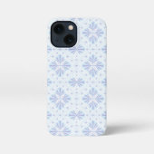 Pastel Blue Geometric Floral Repeat Pattern  iPhoneケース (裏面)