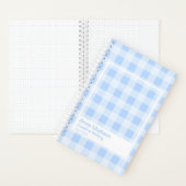 Pastel Blue Gingham Transparent Frame Notebook ノートブック (内側)