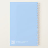 Pastel Blue Gingham Transparent Frame Notebook ノートブック (裏面)