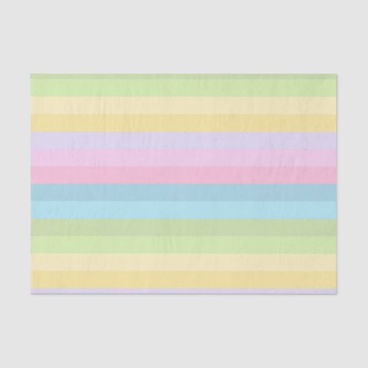 PASTEL BLUE GREEN YELLOW PINK PURPLE STRIPES 薄葉紙 (正面)