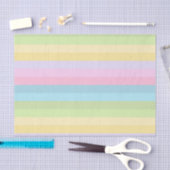 PASTEL BLUE GREEN YELLOW PINK PURPLE STRIPES 薄葉紙 (クラフト)