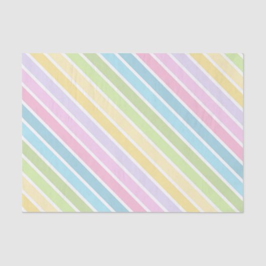 PASTEL BLUE GREEN YELLOW PINK PURPLE STRIPES 薄葉紙 (正面)