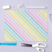 PASTEL BLUE GREEN YELLOW PINK PURPLE STRIPES 薄葉紙 (クラフト)