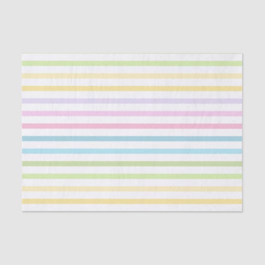 PASTEL BLUE GREEN YELLOW PINK PURPLE STRIPES 薄葉紙 (正面)