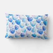 Pastel Blue Heart Lumbar Pillow ランバークッション (裏面)