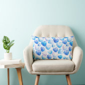 Pastel Blue Heart Lumbar Pillow ランバークッション (椅子)