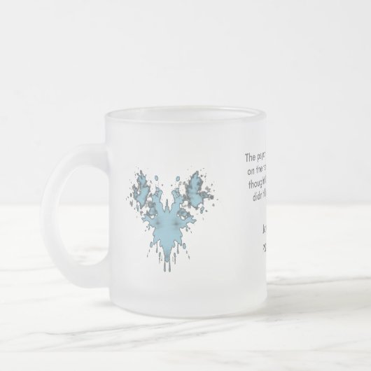 Pastel Blue House Rorschach for Psychologists and  フロストグラスマグカップ (左)