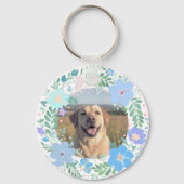 Pastel Blue Labrador Retriever Custom Photo  キーホルダー (裏面)