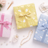 Pastel Blue Love Hearts ラッピングペーパー