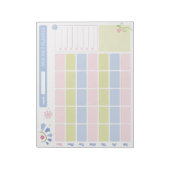 Pastel Blue Pink Cute Monthly Planner Notepad 11x8 ノートパッド (回転)