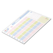 Pastel Blue Pink Cute Monthly Planner Notepad 11x8 ノートパッド (アングル)