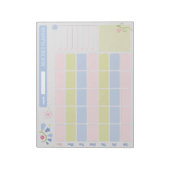 Pastel Blue Pink Cute Monthly Planner Notepad 11x8 ノートパッド (回転)