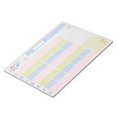 Pastel Blue Pink Cute Monthly Planner Notepad 11x8 ノートパッド (アングル)