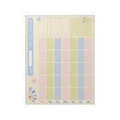 Pastel Blue Pink Cute Monthly Planner Notepad 11x8 ノートパッド (回転)