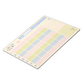 Pastel Blue Pink Cute Monthly Planner Notepad 11x8 ノートパッド (アングル)