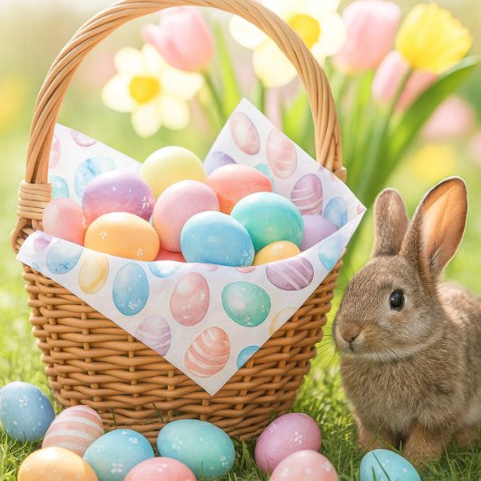 Pastel Blue Pink Easter Egg Pattern  薄葉紙