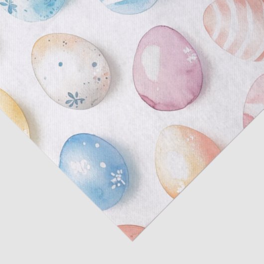 Pastel Blue Pink Easter Egg Pattern 薄葉紙 (詳細)