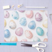 Pastel Blue Pink Easter Egg Pattern 薄葉紙 (クラフト)