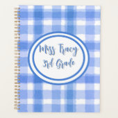Pastel Blue Plaid Custom Planner プランナー手帳 (正面)