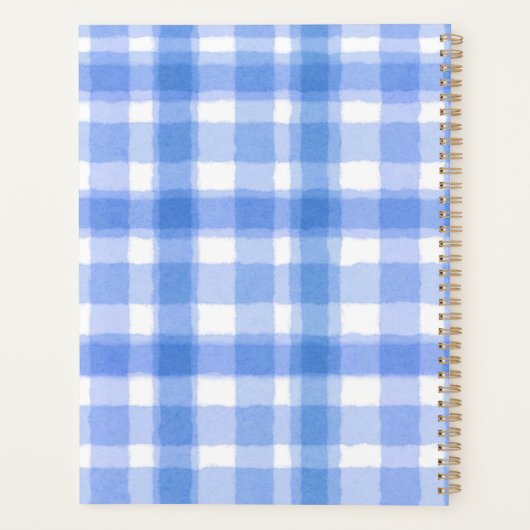 Pastel Blue Plaid Custom Planner プランナー手帳 (裏面)