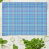 Pastel Blue Plaid Pattern キッチンタオル (折り畳み)