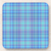 Pastel Blue Plaid Pattern コースター (正面)