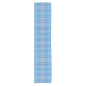 Pastel Blue Plaid Pattern ショートテーブルランナー (正面)