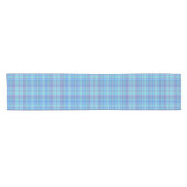 Pastel Blue Plaid Pattern ショートテーブルランナー (横)