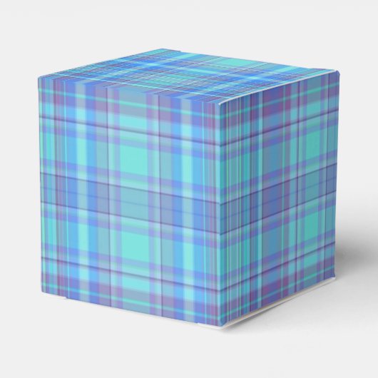 Pastel Blue Plaid Pattern フェイバーボックス (裏面サイド)