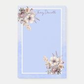 Pastel Blue Pretty Floral Custom Post-it Notes ポストイット