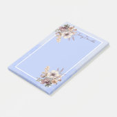 Pastel Blue Pretty Floral Custom Post-it Notes ポストイット (アングル)